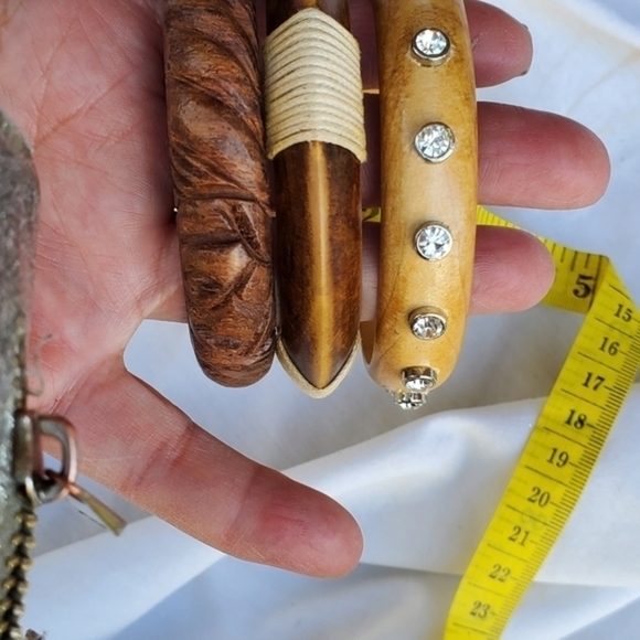 Vintage Wood bangle trio - Picture 8 of 9